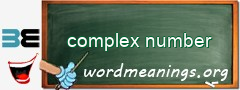 WordMeaning blackboard for complex number